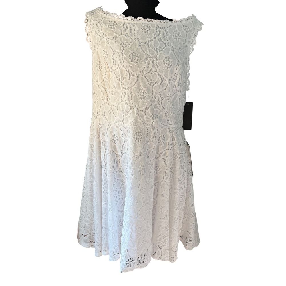 City Studio White Lace Fit & Flare Dress Plus Size 17 Cottagecore Bridal Shower